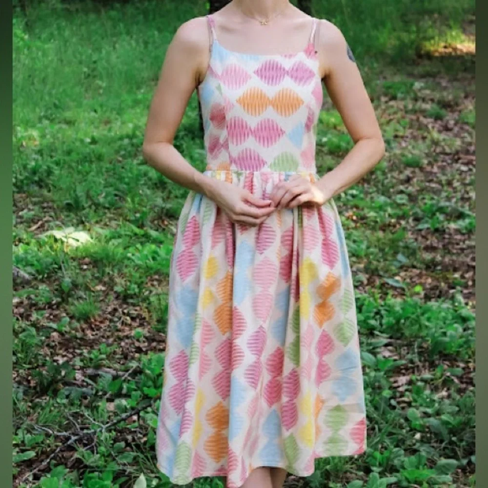 Bea & dot by mod cloth colorful a line knee length vintage style dress - Picture 10 of 10